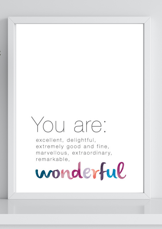 You Are Wonderful A4 Poster